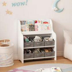 Bookshelf with 6 Fabric Storage Bins